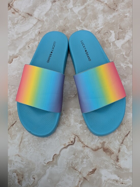 Lucky Brand Shoes - Lucky Brand Rainbow Slide Sandals - Woman's Sz 10